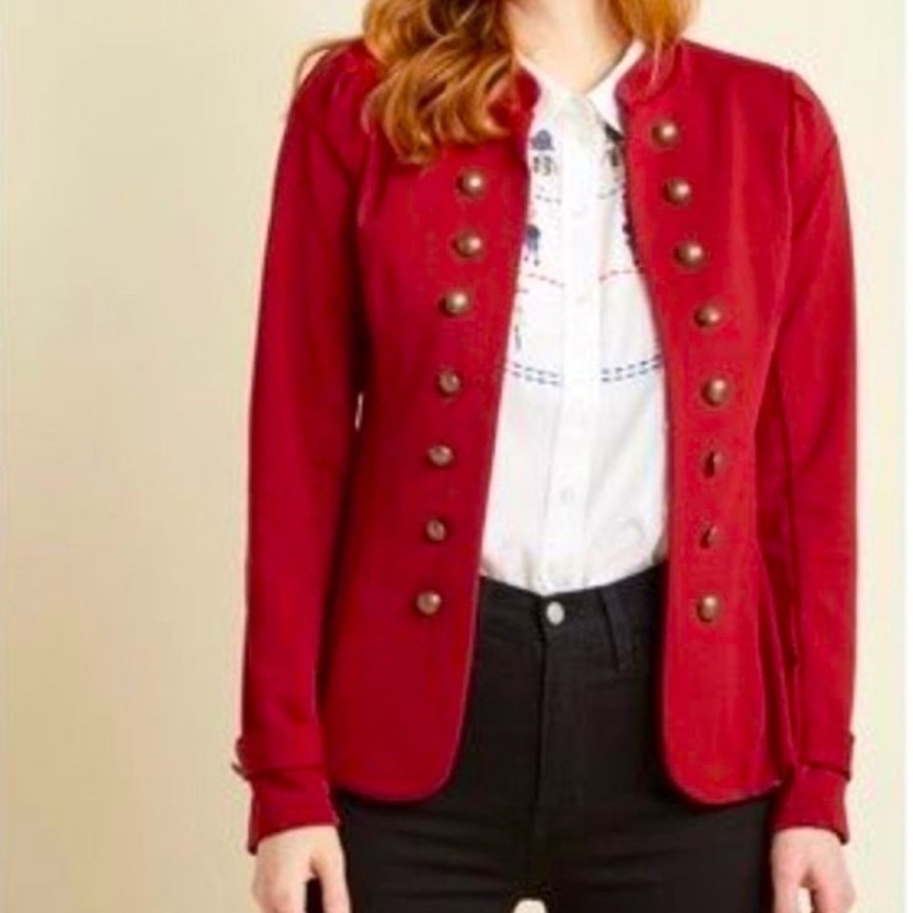 Red Military-Style Jacket